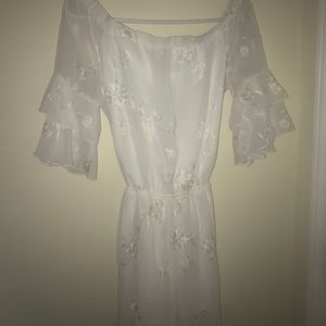 White Off Shoulder Shorts Romper